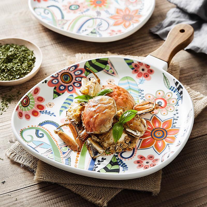 VAKADA Irregular Deep Ceramic Salad Bowl