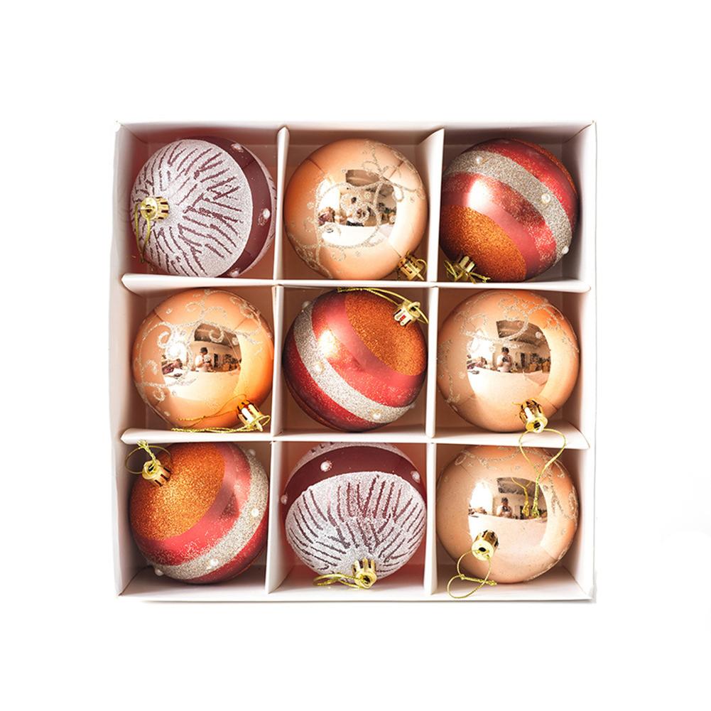 Red White Gold Christmas Baubles 9pcs 6cm Christmas Tree Ball Ornaments Christmas Crafts Supplies Christmas Decorations