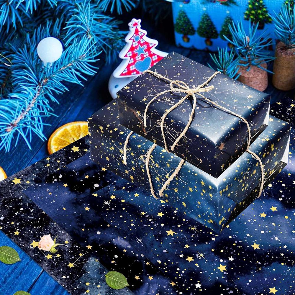 Galaxy Nebula Gift Wrap Colorful Night Sky Wrap Sheets Milky Way Art Paper Milky Way-Designed Star Themed Paper For Birthday