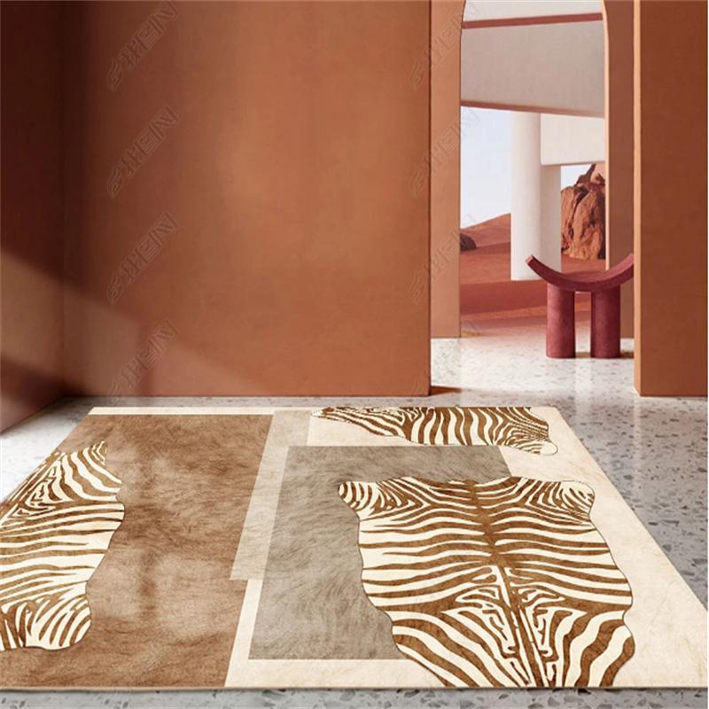 Modern Living Room Decoration Carpet Home Zebra Pattern Study Cloakroom Carpets Bedroom Bedside Non-slip Rug Luxury Floor Mats