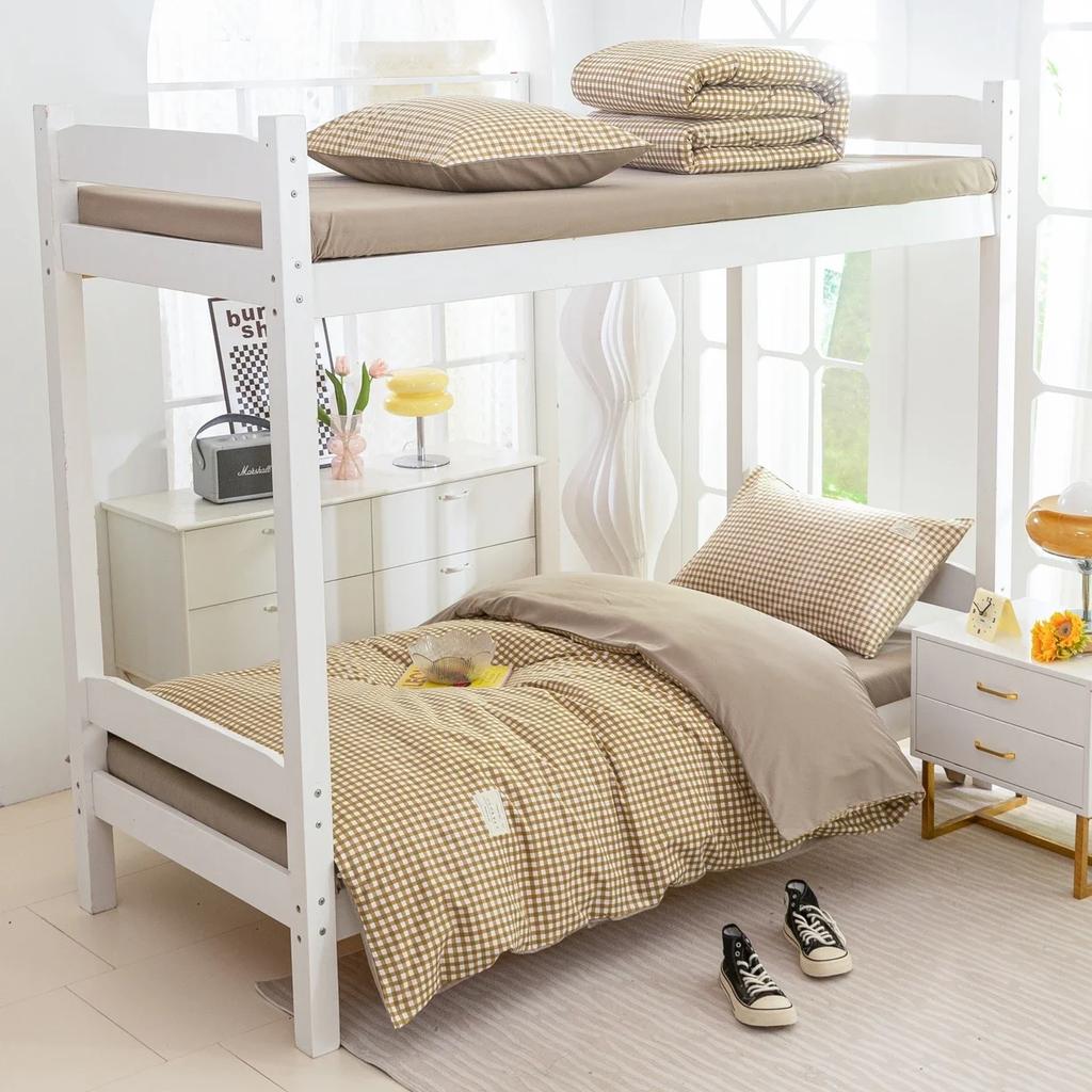 Plant Cashmere Student Dormitory Three-piece Bed Kit Single Double Household Bed Sheet Quilt Cover Popular