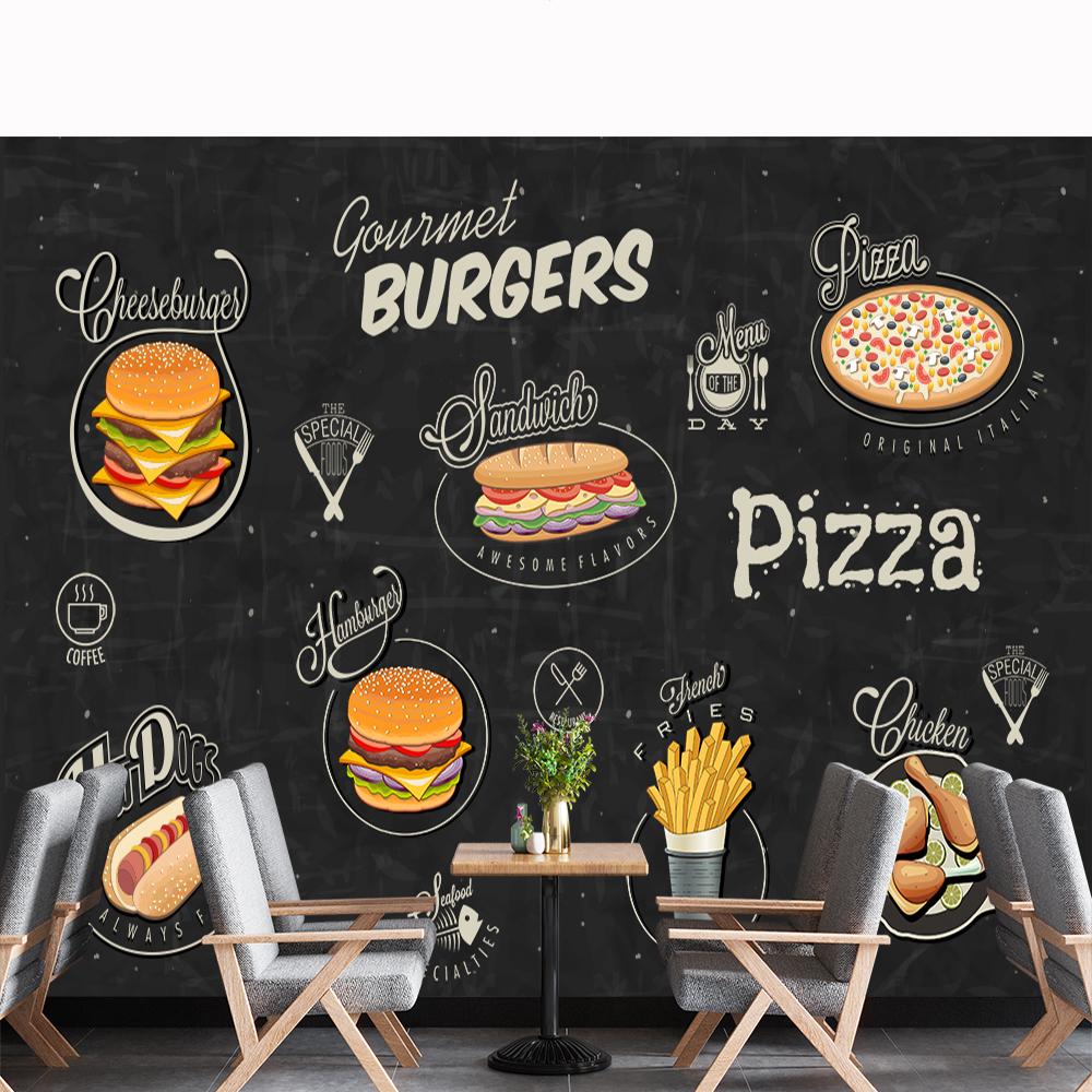 

Western Pizza Wall Mural Fast Food 3d Large Pizza Wallpaper Snack Shop Wallpaper 200 cm(W) x 140 cm(H)