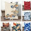 Art Japanese Clouds Throw Lightweight G Flannel Blanket Soft Skinfriendly for Summer Cooling