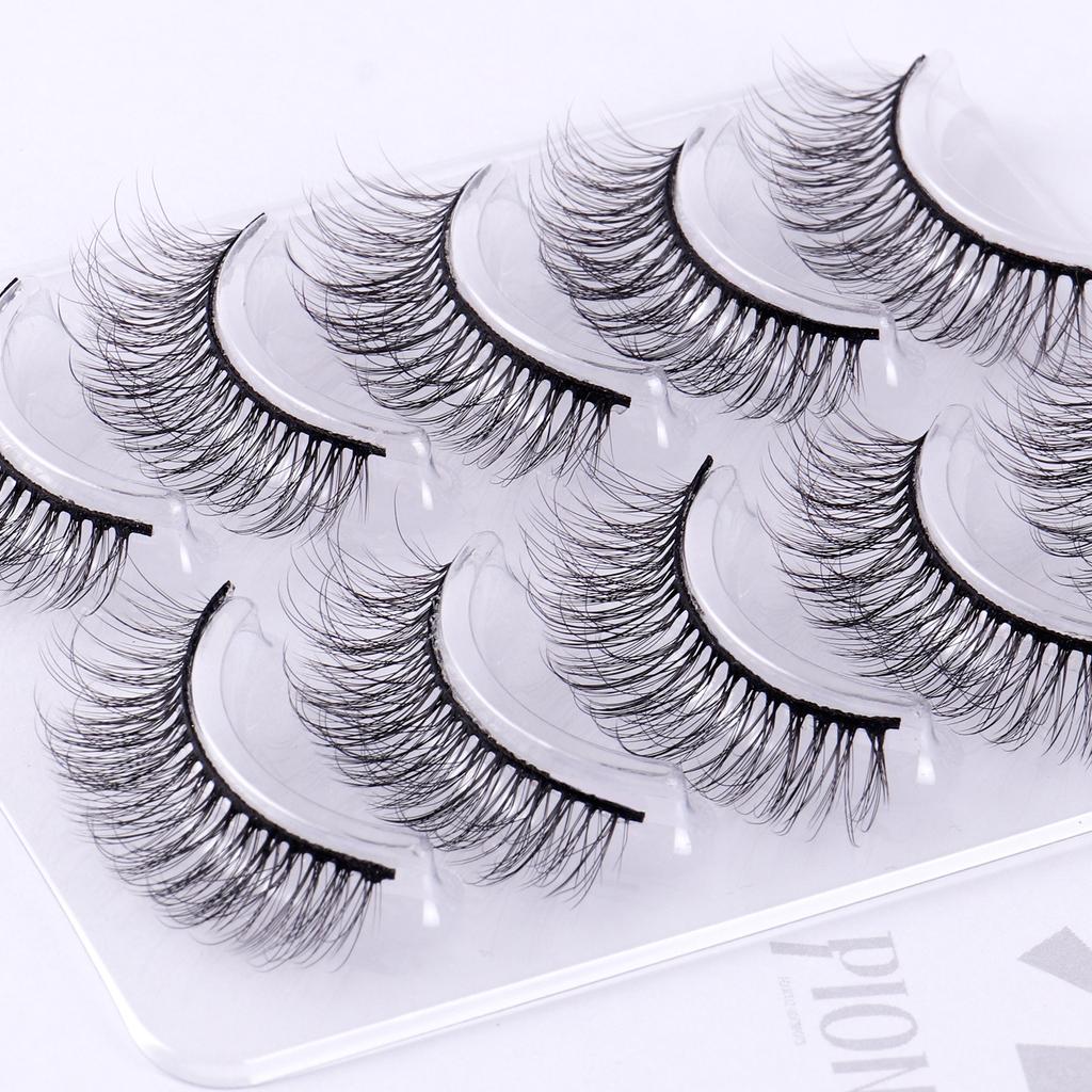 5 Pairs Of Eyelashes 6D Chemical Fiber Three-Dimensional Multi-Layer Crossed False Eyelashes Naturally Curl Eyelashes