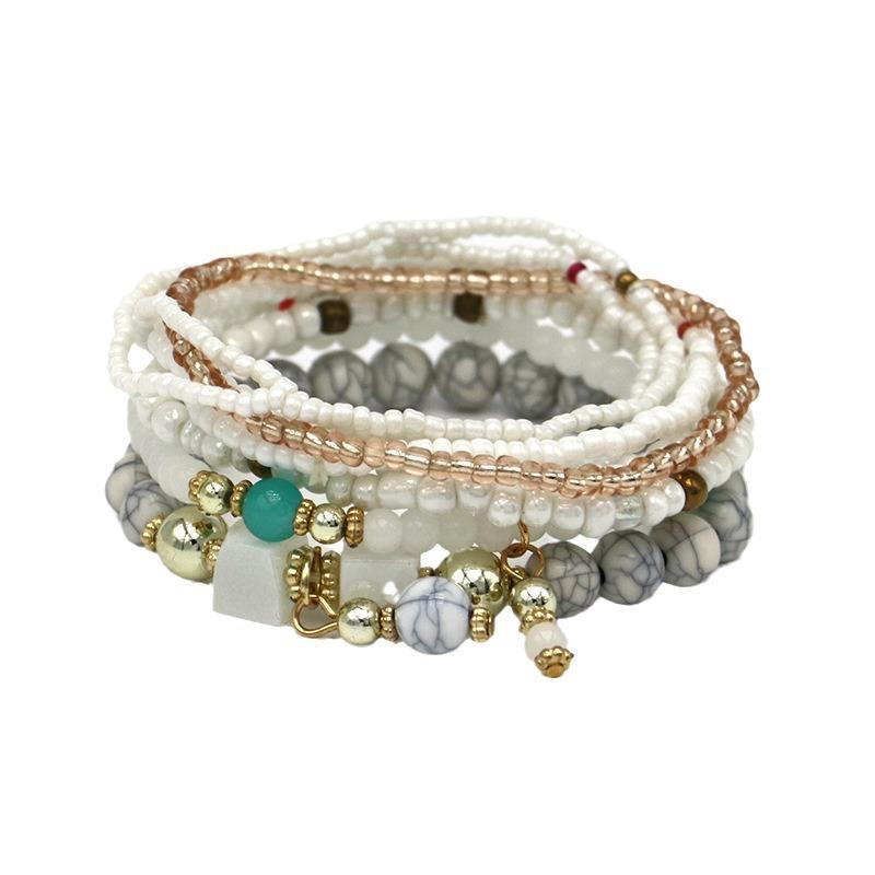 Boho Vícevrstvý Náramek Personalizovaný Tyrkysový Korálkový Cestovní Šperk Náramek Šperk Náramek