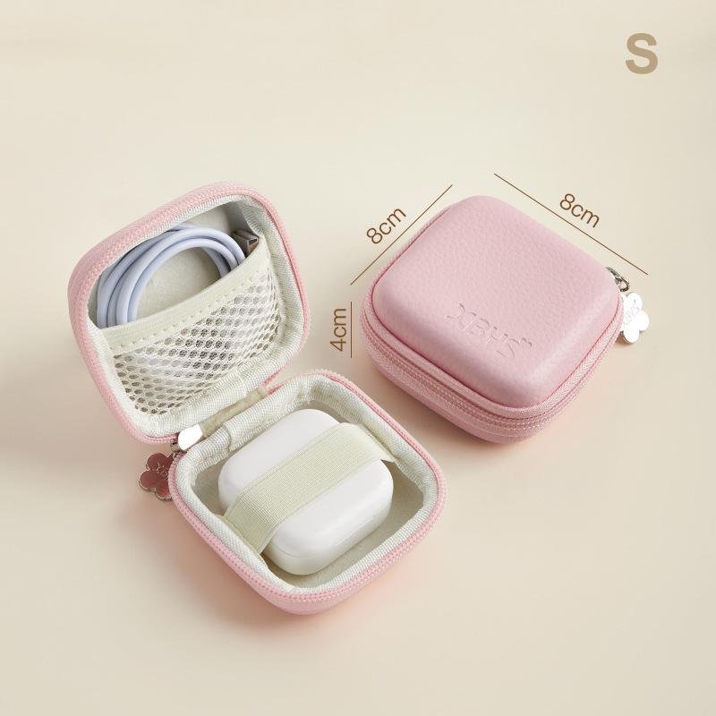 Headphone Bag Data Cable Storage Bag Suitable For Data Cable Charger Finishing Bag Leather Hard Case