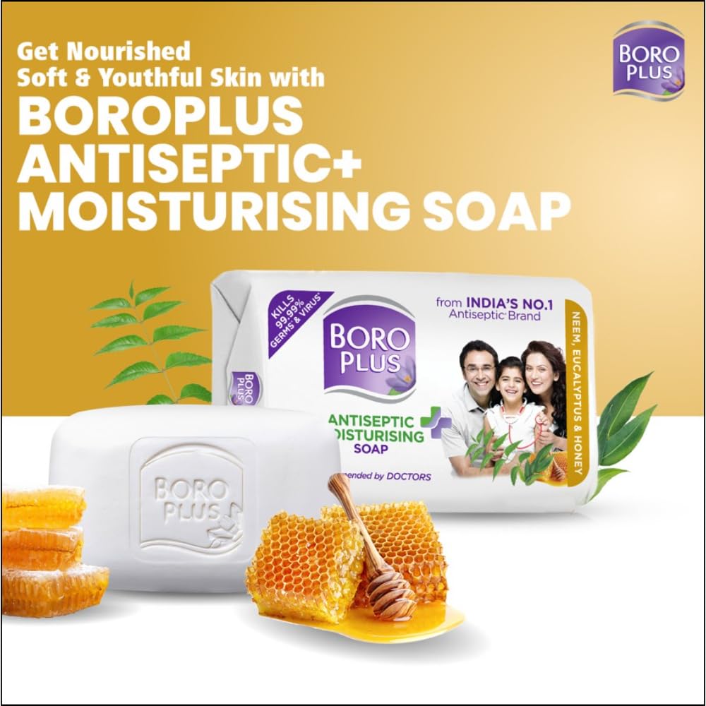 Boroplus Antiseptisk Fuktighetsgivende Badesåpe Med Neem Eukalyptus Honning 125G X 6 For Myk Glatt Hud