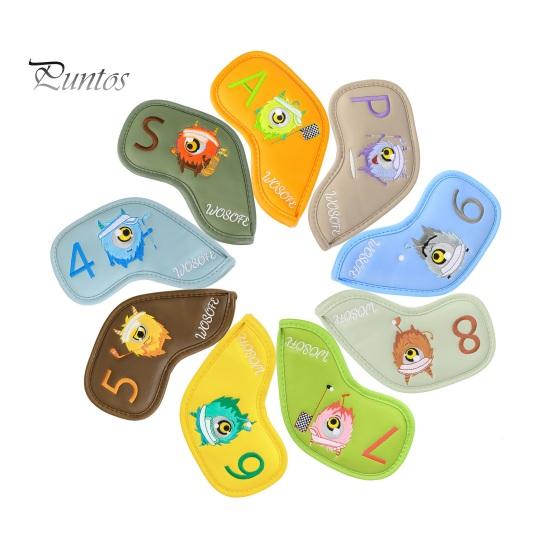 

9 шт. чехлов для головок клюшек для гольфа, защитный чехол для клюшек для гольфа, толстые чехлы для головок клюшек для гольфа из искусственной кожи, аксессуары для гольфа разноцветный