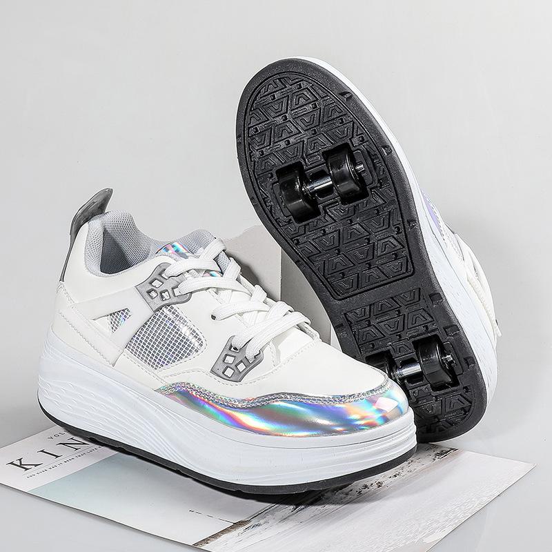 Runaway Shoes Four-wheel Invisible Girls' Student Roller Skates Automatic Walking Boys' Deformed Shoes Children's Roller Skates