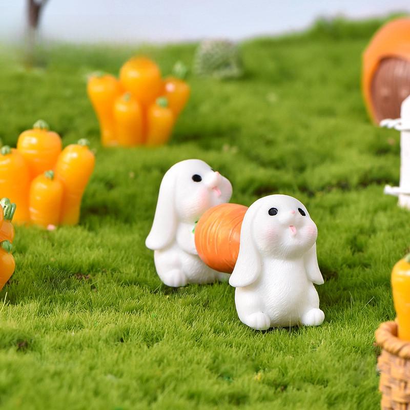Cute Animal Resin Craft Rabbit Figurines Perfect For Plant Decorations And Terrariums