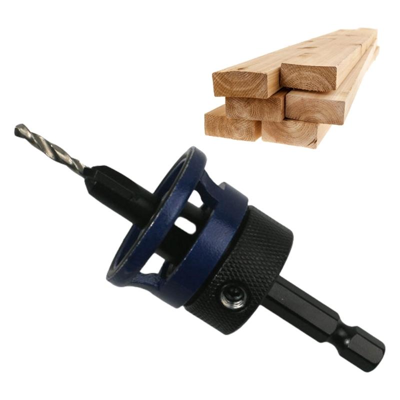 Woodworking Countersink Drill Bit with Adjustable Bit Depth Stop Drill Bit 1/4Inch Hexagonal Shank, Precise Drills