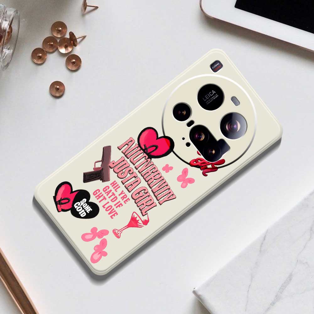 For Xiaomi 15 Ultra Case Pink Elements Pattern Printing Straight Edge TPU Phone Back Cover