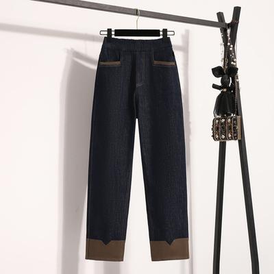 DIMANAF 2025 Women Plus Size Spring Jeans Long Pants Elastic Basic Pants Slim Denim Female Blue Trousers Pants 5XL