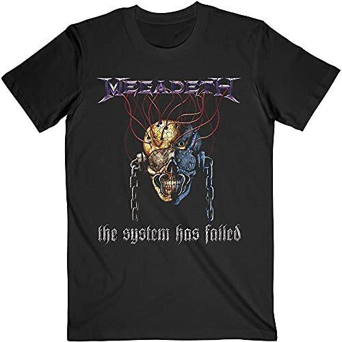 Megadeth T Shirt Systems Fail Band Logo Unisexs Black L S