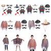 Mexicans Party Outfit for Kids Adult with Poncho Cape Sombrero Hat Sunglasses Maracas and Mustache for Interactive Fun