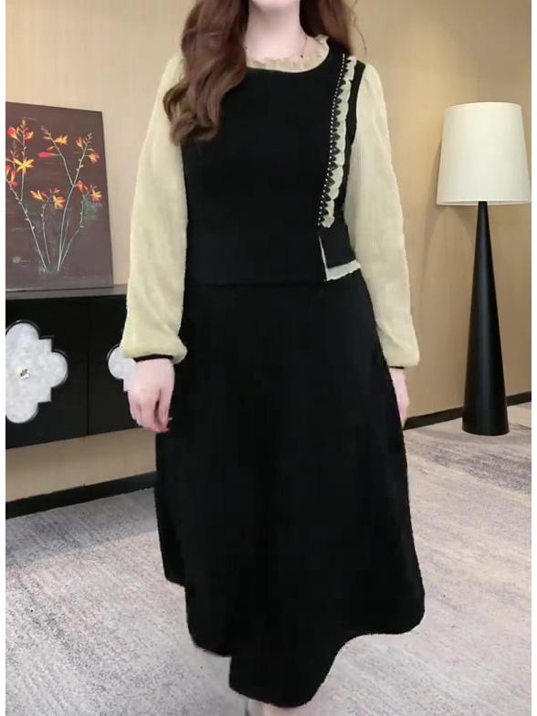 Spring Light Luxury Slimming Plus Size Casual Commute Dress for Women