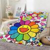 Œuvre d'art Fleur Souriante Takashi Murakami Couverture Légère 240g Flanelle Douce Agréable pour la Peau Refroidissement d'Été