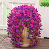 2pcs Outdoor Courtyard Simulation Flower Eucalyptus Morning Glory Silk Flower Home Wedding Decoration Wall Hanging Vine Flower Vine
