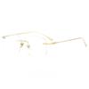 Gold Silver Frame Rimless Women Square Glasses Fashion Retro Frameless Eyewear Frame Eyeglasses Anti Blue Light Radiation