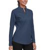 For Long Golf Tennis Mountain UV Innerwear [YIRUIYA] Quick-drying T-shirt Women, Sleeve, Half-zip, Wear, Wear, Climbing, Sports, Running, Stretch,