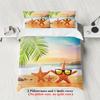 3-piece Beach Starfish Pattern Print (1 Duvet Cover+2 Pillowcases, No Core) Soft and Comfortable Bedding Set