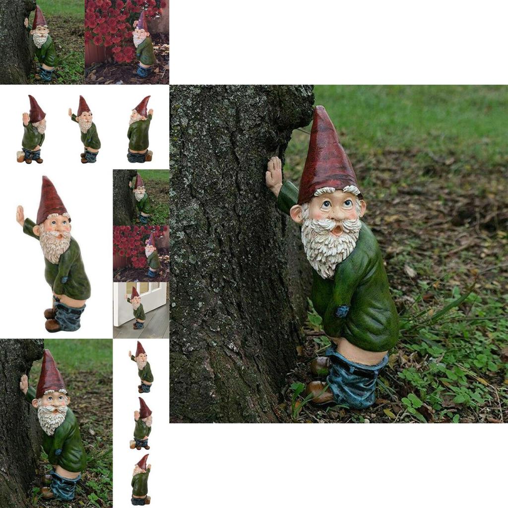 Creative Naughty Gnome Garden Statue Vibrant Resin Dwarf Yard Outdoor Decorative Sculpture
