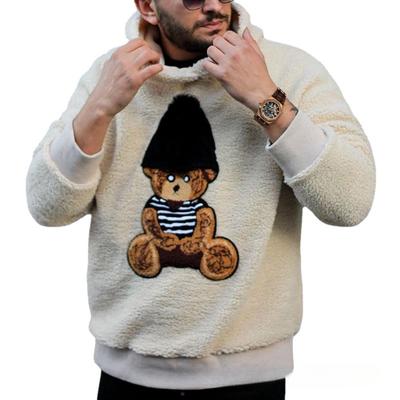 Men's Plush Sweatshirt Autumn and Winter Sweatshirt Top Men's Bear Sweatshirt