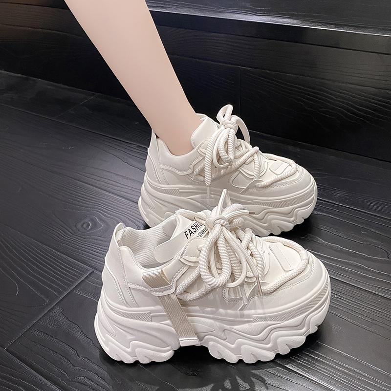 Fashion Autumn Women's Sneakers New Breathable High Platform Shoes Woman Ladies Vulcanize Casual Chunky Sneakers Zapatillas Mujer 8CM