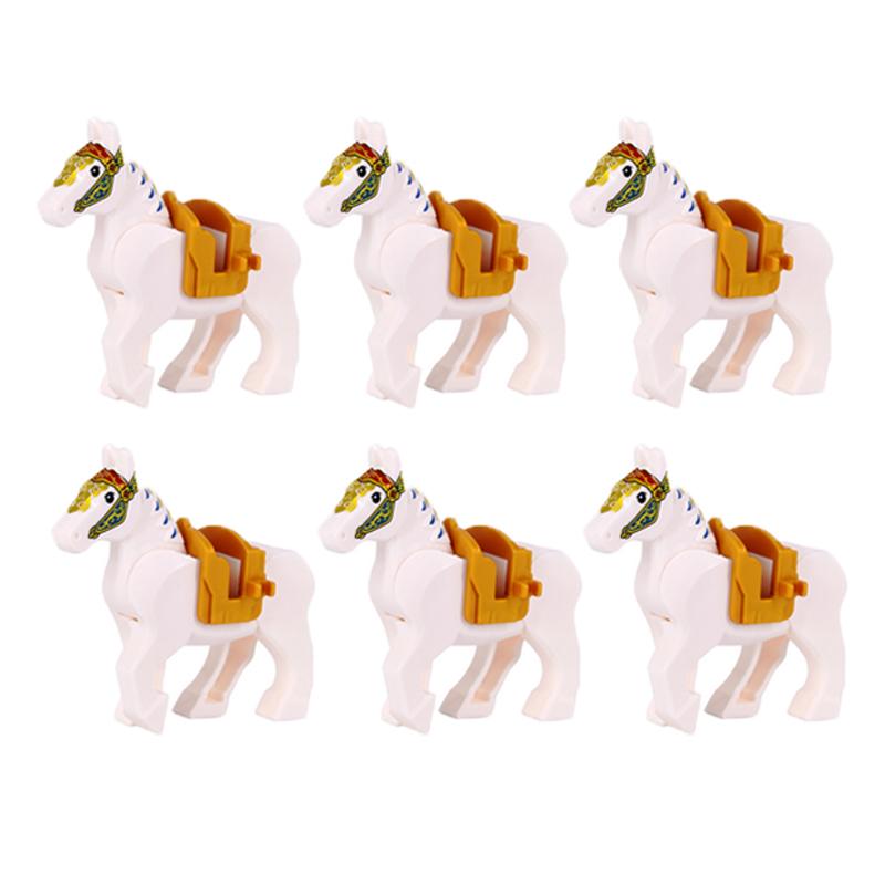 Medieval Military Building Blocks Cavalry Army Horse Animal Elephant Camel Wolf Crocodile Brick Toy Accessories S003