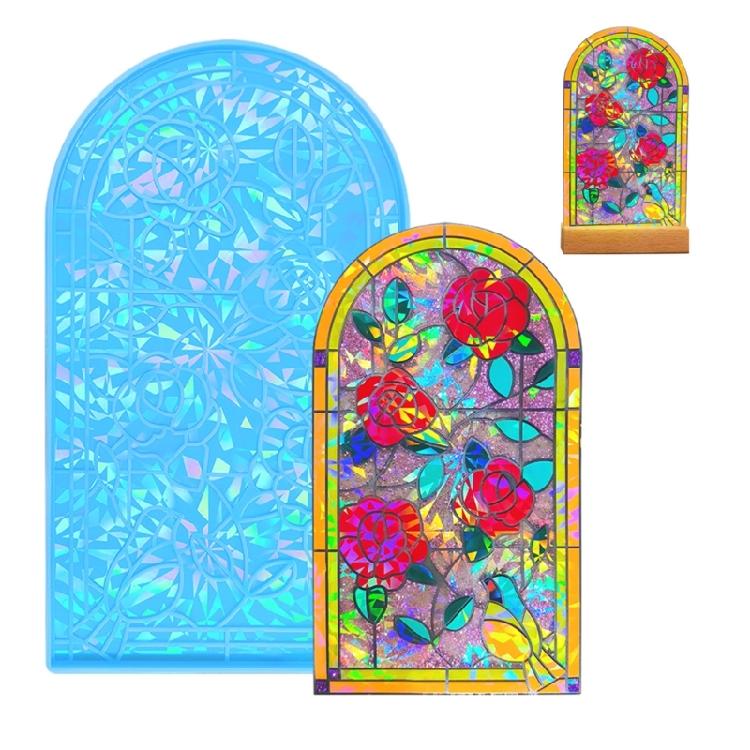 Holographic Wall Decoration Resin Mold Rainbow Effect Flower Wall Art Epoxy Mold