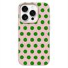 Mint Green Polka Dot Leather Texture Soft Case for iPhone 17 17E 16 15 14 13 12 11 Pro Max Minimalist Shockproof Cover