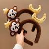 1Pcs Soft Faux Plush Monkey Hairband Funny Banana Hair Hoop Cartoon Animal Headbands Creatures Theme Party Costume