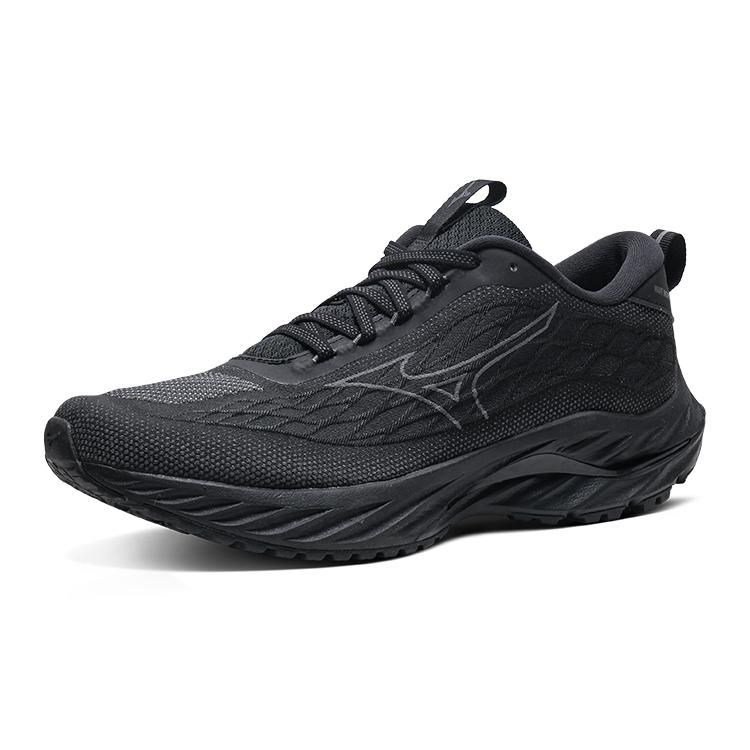 Mizuno Wave Inspire 20 Bequeme Trendige Rutschfeste Langlebige Low-Top Laufschuhe Herren Sneaker Schwarz Grau J1GC241352