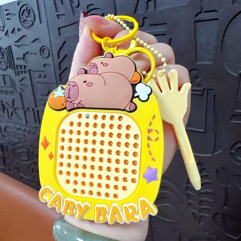 Unzip Magnetic Steel Ball Drawing Board Keychain Cute Schoolbag Pendant Car Key Chain Gift Magnetic Drawing Board