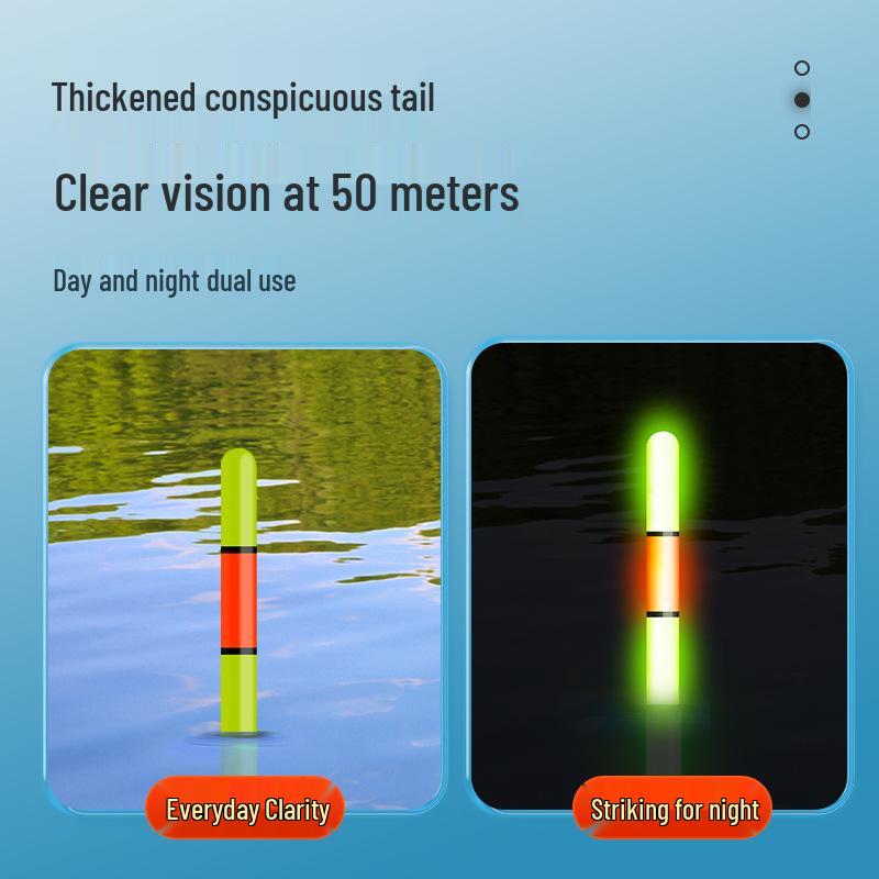 Elektronischer leuchtender Angelposen: Tag/Nacht Doppelfunktion, Bissanzeiger, Sanfter Lauf, Weite Würfe, Auffälliges Design