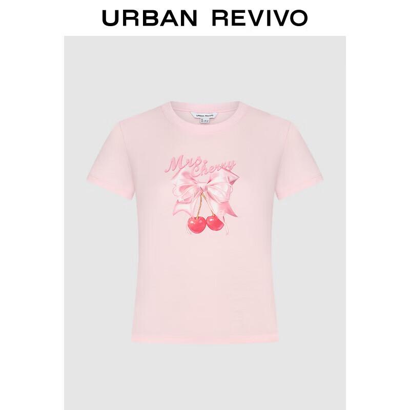 UR Women s Sweet Color-block Print Short-Sleeve T-Shirt XS