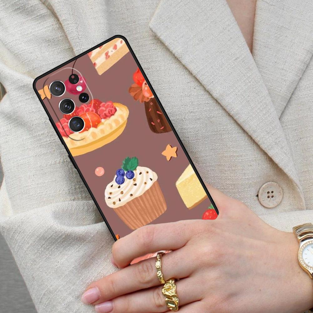 Cake Fancy Desert Cell Phone Case for Samsung Galaxy S26 Ultra S25 S24 S23 S22 S21 S20 Note10 Cover