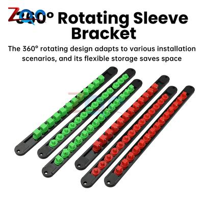 ABS 360 Rotating Socket Holder 1/2 1/4 3/8-inch Socket Clamp Rail Holder Socket Sliding Holder Socket Slide Rail Tool Holder