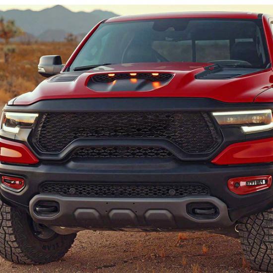 2PCS Red Front Fog Light Lamp Decor Cover Trim for Ram 1500 TRX