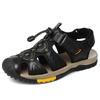 Large Size New Summer Men's Top Layer Cowhide Bag-Toe Casual Outdoor Beach Sandals Comfortable Velcro Non-Slip Breathable