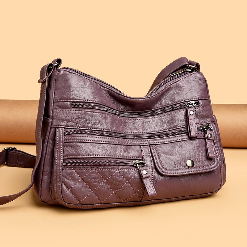 PU Multi-compartment Shoulder Bag Multi-pocket Women's Crossbody Bag Mother Bag