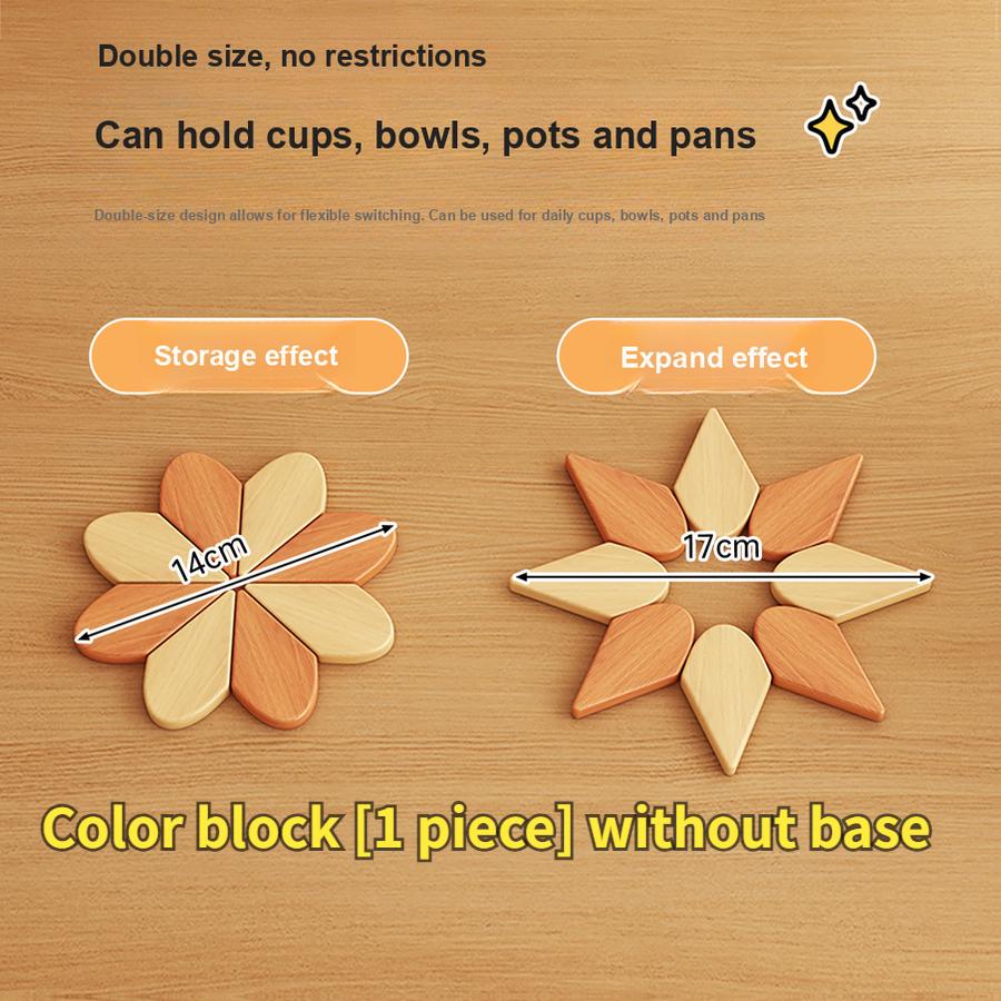 Luxury Wind Chime Heat-Resistant Pad Table Decor Creative Home Goods Solid Wood Foldable Placemats