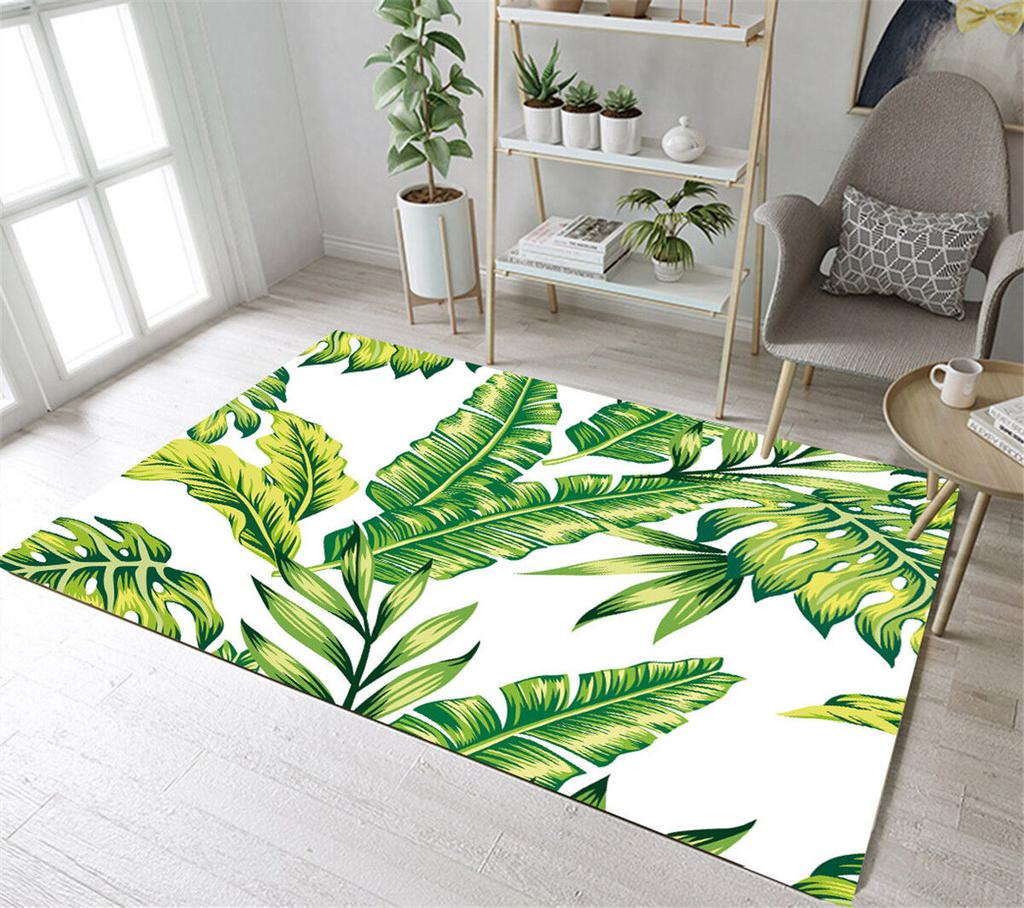 Covor de Vară Frunze Tropicale Hawaiene Covor cu Frunze de Palmier Covor de Zonă Pentru Decor Living Dormitor Covoraș de Podea Frunză Verde Covoraș de Ușă pentru Intrare