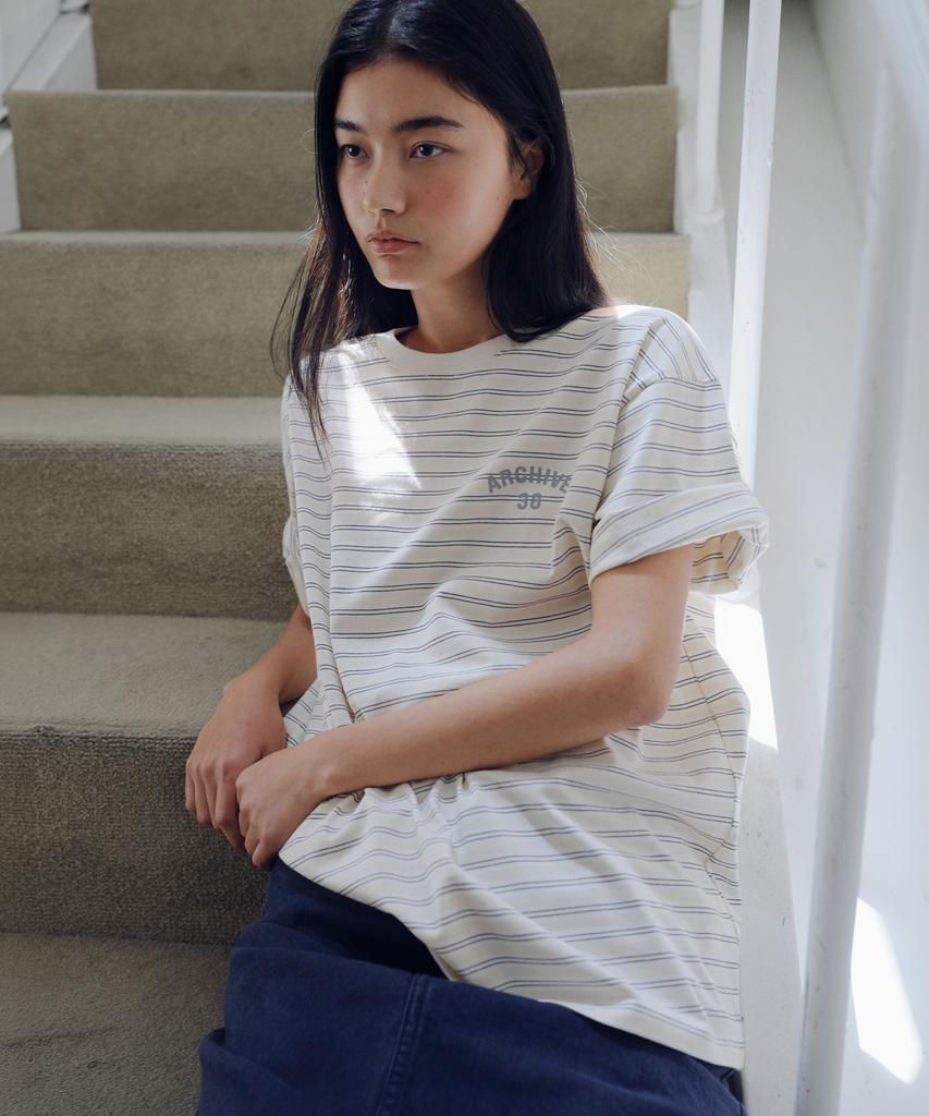 Yulago Archive Stripe Boxy T-Shirt