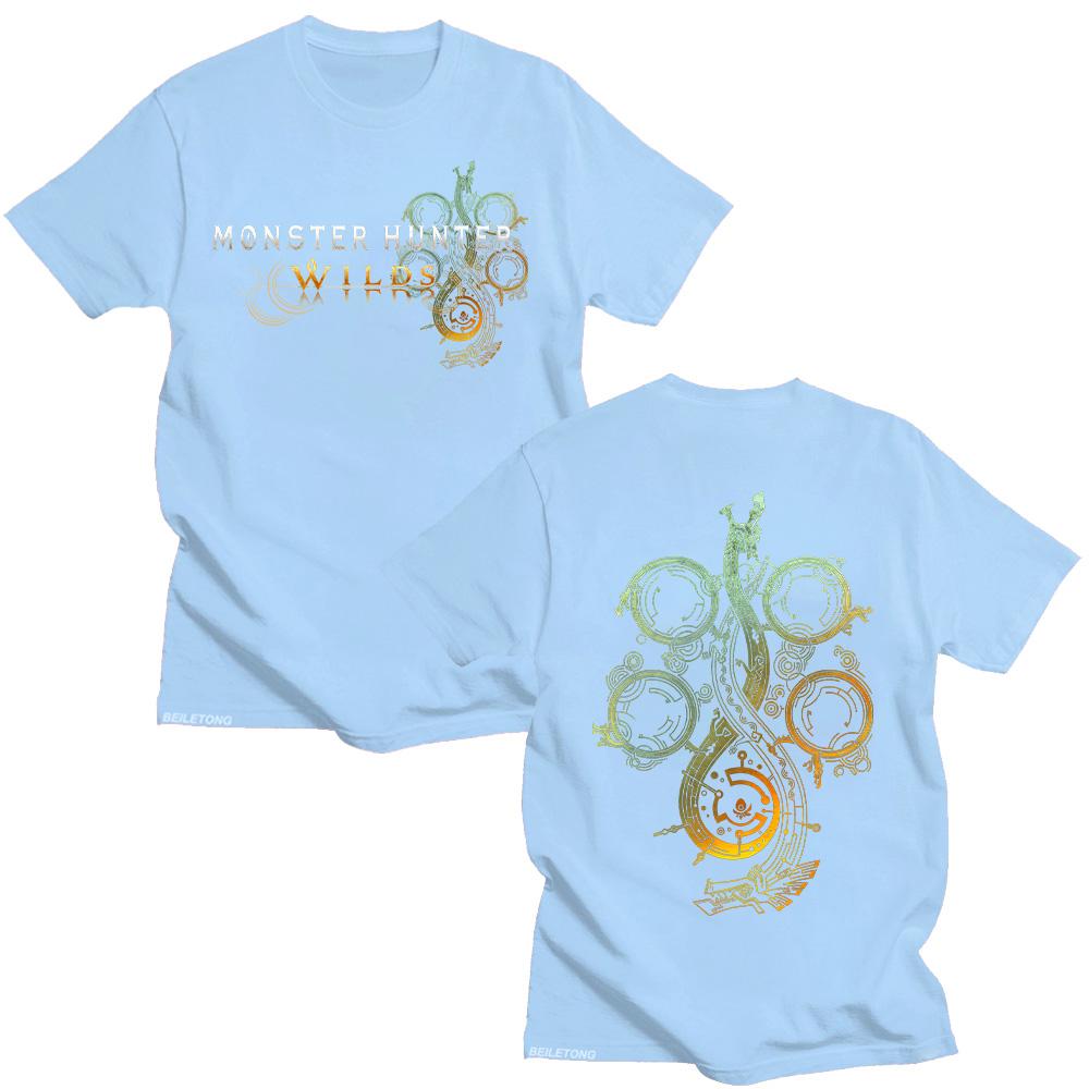 Trička s logem Monster Hunter Wilds Horká hra Nové pánské bavlněné topy Unisex Kulatý výstřih Krátký rukáv Módní Estetické Y2K Tričko