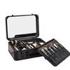 Portable Makeup Case with Mirror & Lights, Handheld Cosmetic Storage, Professional Makeup Artist's Hanging Suitcase.