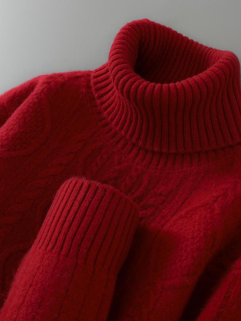 Men's 100% Pure Wool High Neck Jacquard Sweater - Autumn/Winter 2025 Collection