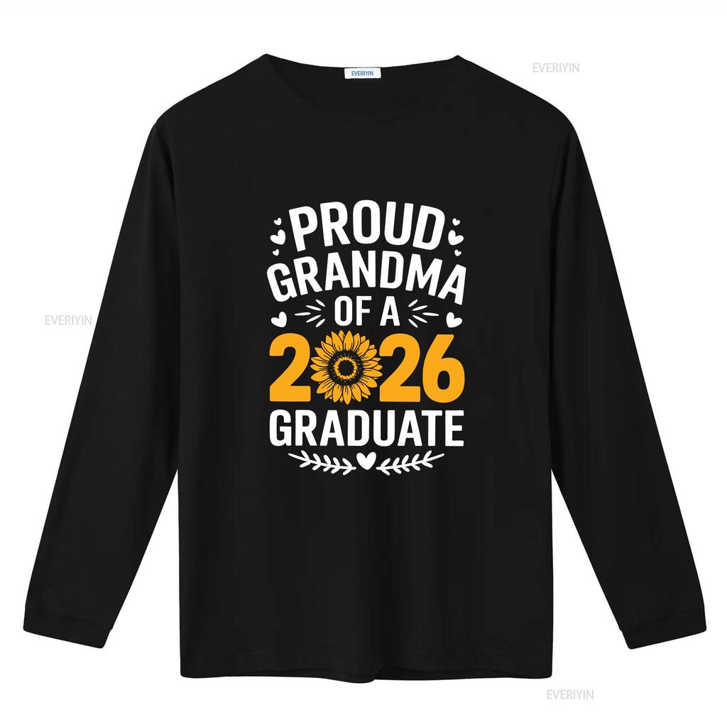 Fier Mamie d'un Diplômé 2026 T-shirt Classe Graduation Senior vintage Lavé streetwear homme Polyvalent Casual graphique