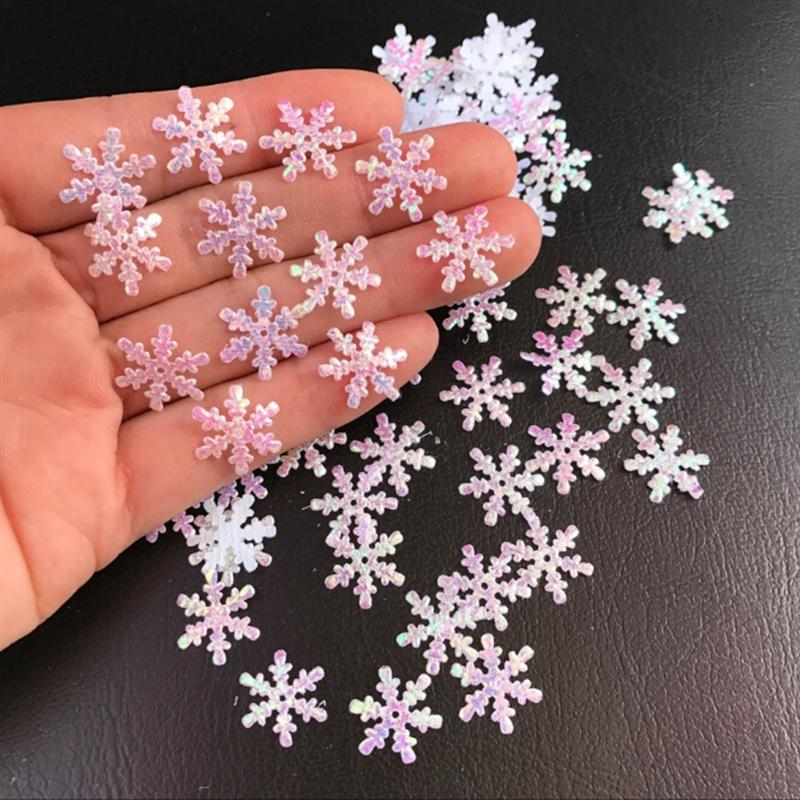

200-500Pcs Snowflake Confetti Snowflake Glitter Confetti Decorations For Winter Party Christmas Party Supplies DIY Craft as show