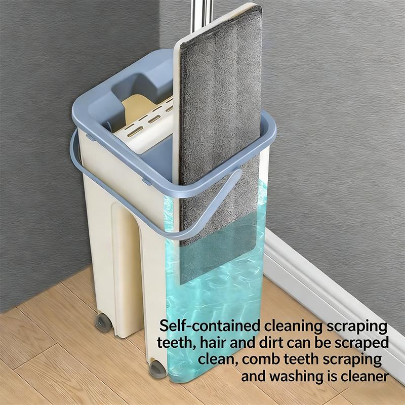 2In1 Flat Mop Self-Wringing 360° Spin Mop With Bucket And Washable Refill Pads
